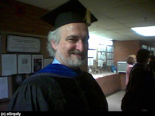 Dr. Finin is getting ready for the Winter 2004 commencement