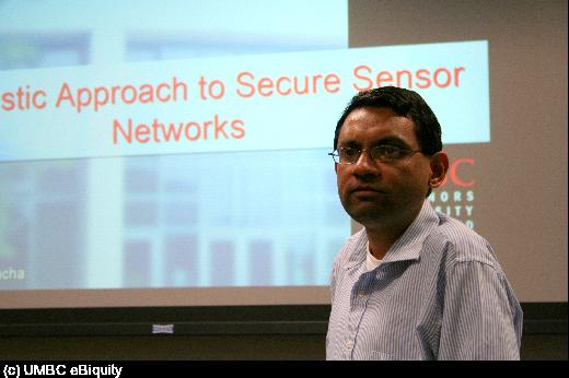 Sasi Avancha presents his research on secure wireless sensor networks
